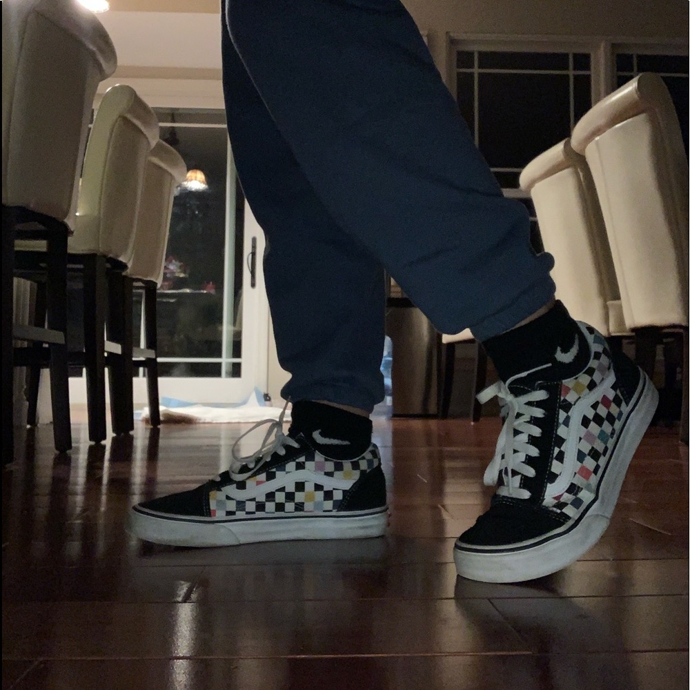 checkered colorful vans